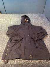 Poetry Hooded Cotton Rainproof Jacket, French Navy, 14, Rrp £139