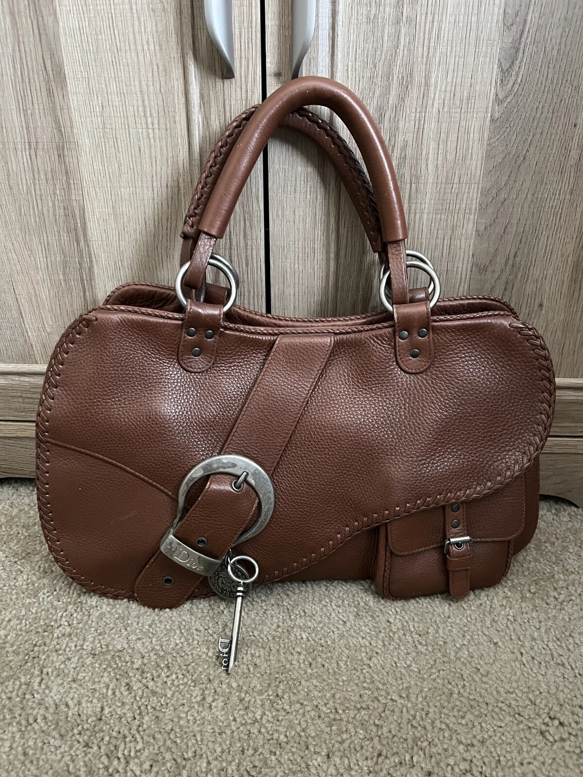Sac en cuir marron Dior Gaucho 