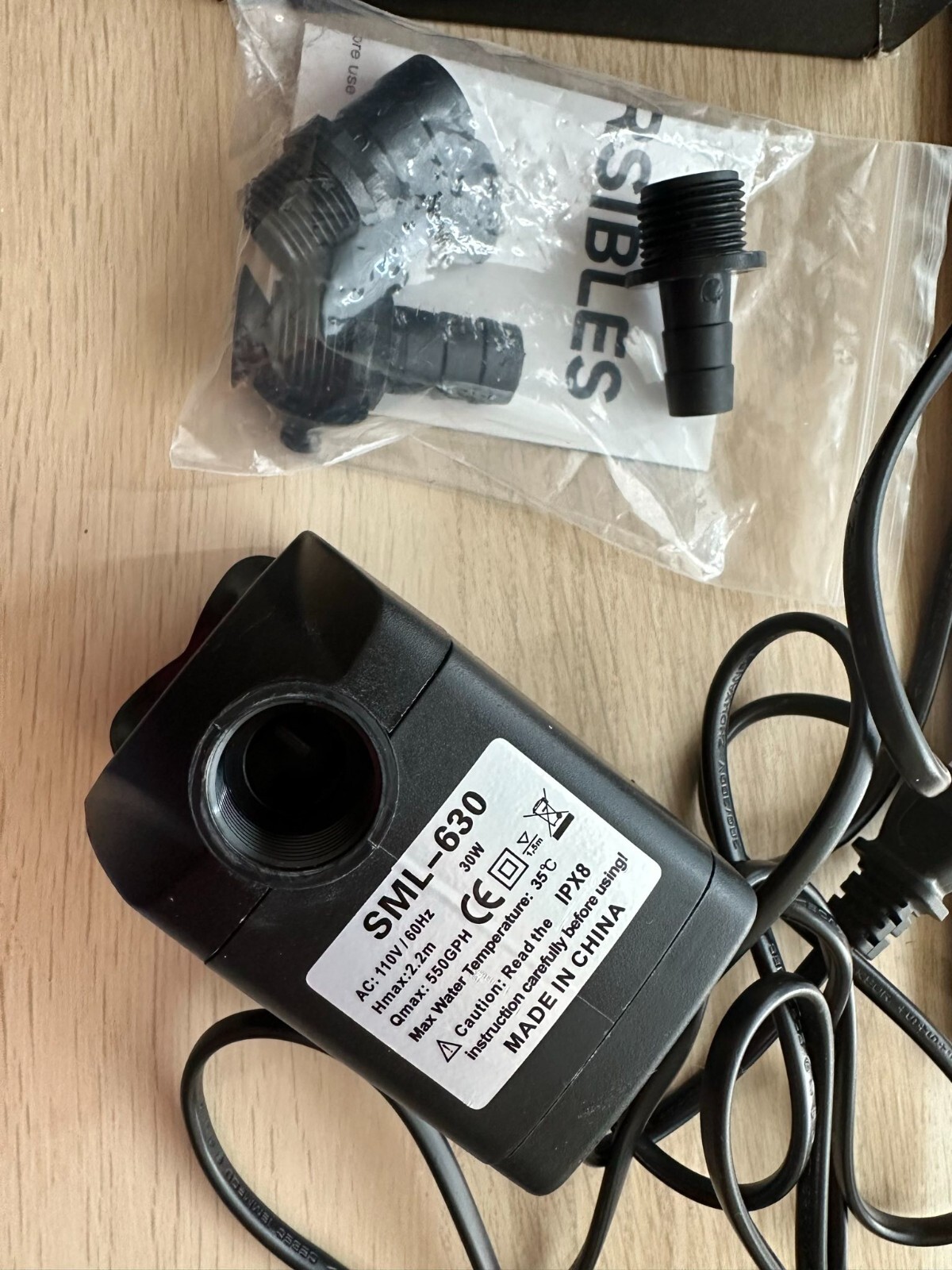 GROWNEER 550GPH Submersible Pump 30W Ultra Quiet Fountain Water Pump, 2000L/H, w