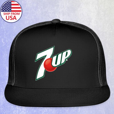 7 UP Black Trucker Hat Cap Adult Size