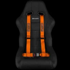 BRAUM Racing 4 Point 2" Strap Racing Single Harness - Orange - New