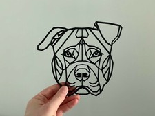 Geometric Pitbull Terrier Dog Animal Wall Art Decor Hanging Decoration