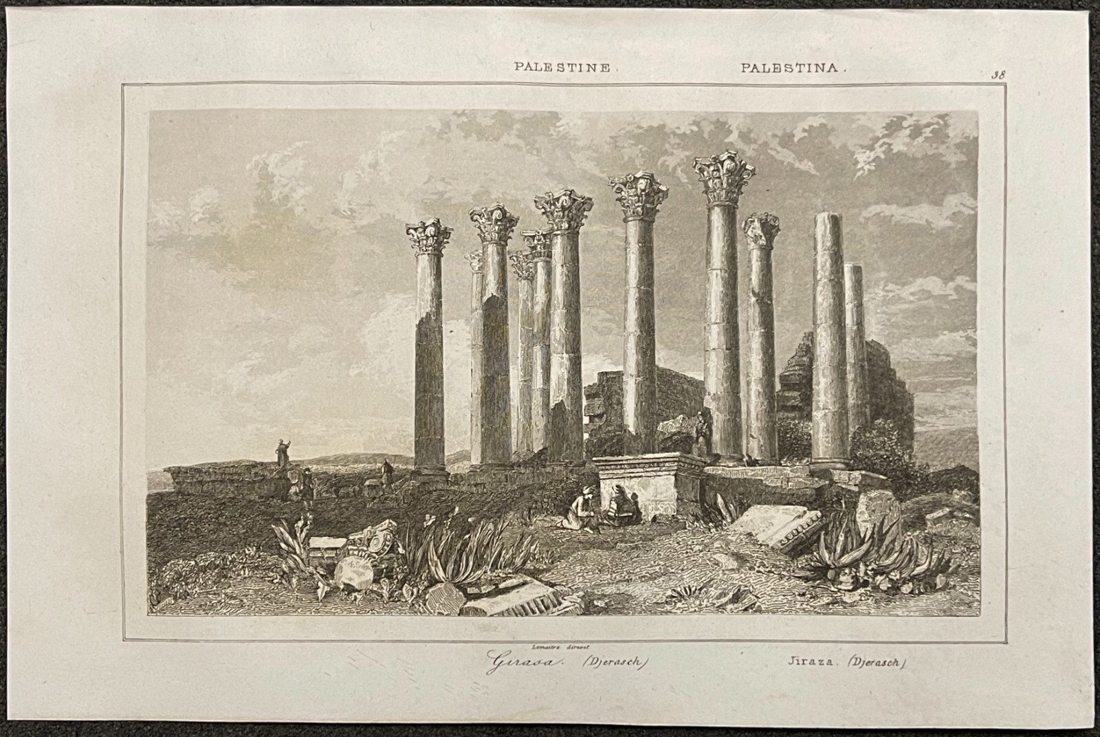 Israel Palestine circa 1843 Girasa Djerasch Temple of Artemis
