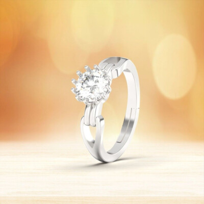 1.50 Ct Round-Cut VVS1/D Diamond Solitaire Engagement Ring 14k White Gold Finish