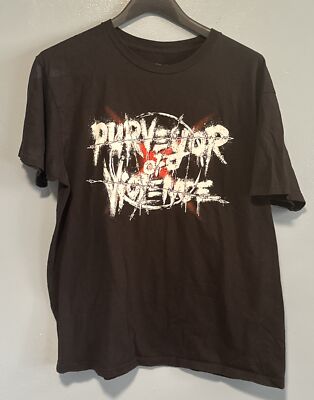 Jon Moxley Mens L Black Shirt AEW Wrestling Purveyor Of Violence Front Back