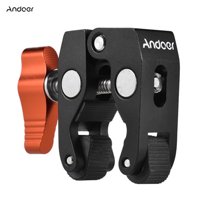 Andoer Crab Pliers Clip Super Clamp with 1/4 inch & 3/8 Inch Screw Hole R0H6