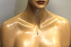 New 10k yellow gold .10ct VS1 H diamond Natural sapphire pendant necklace 1.1g — photo 8