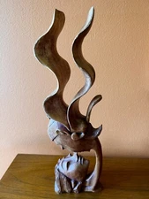 1960’s Abstract Wood Sculpture The Couple