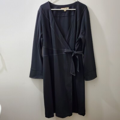 Jonathan Martin Black Size 20W True Wrap Dress Goth Witchy Old Money