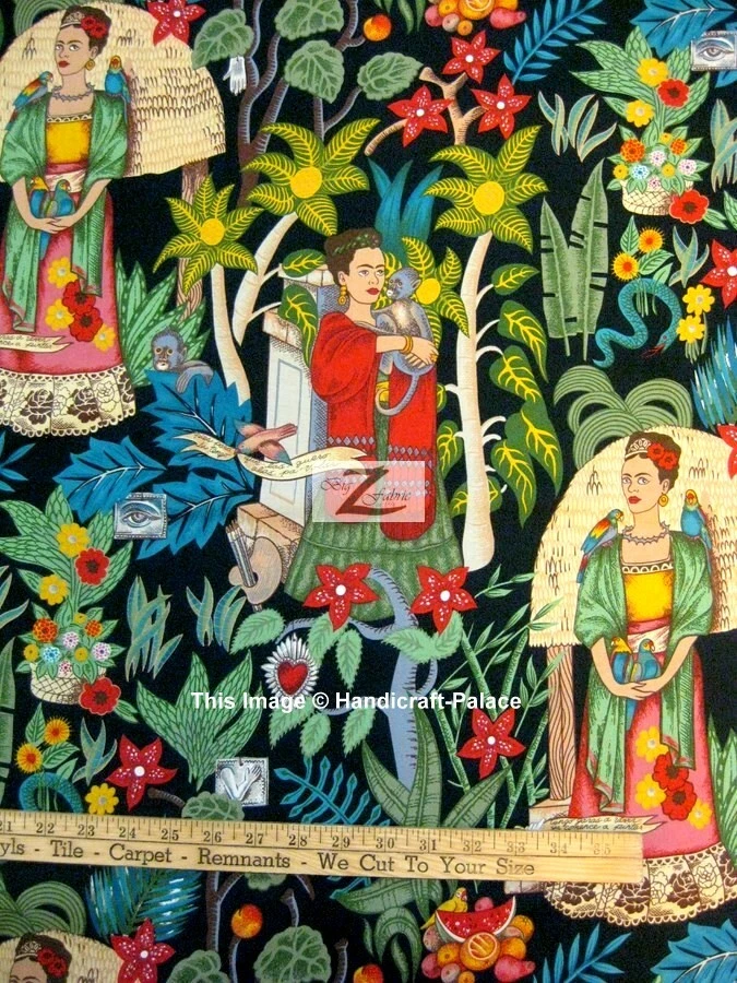 5 Yard Hand Block Print Handmade Cotton Indian Black Print Fabric. - Image 2 of 4