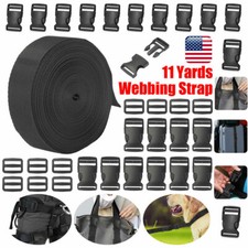 1 Inch 11 Yards Nylon Heavy Webbing Strap Set Plastic 25mm Buckle Slide Release