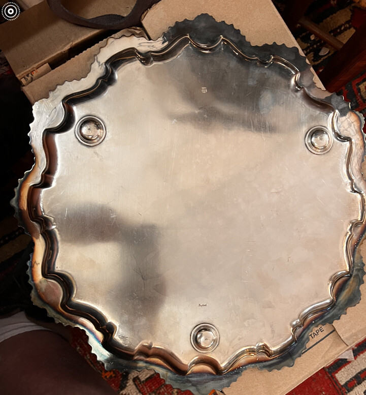 Barker Ellis England Silver Plate 16” Georgian Tray 1912
