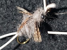 CALLIBAETIS NYMPH GRAY SIZE 10 FLY FISHING FLIES
