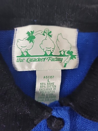 Quater Factory Cardigan Sweater L Blue Halloween Sequins Hats Shoes Moon Stars - Picture 4 of 12