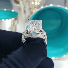 9.00CT Center Emerald Shape Cubic Zirconia Beat Women's Engagement Wedding Ring