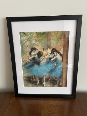 Degas Ballerinas In Blue Framed Print 12x15 Dancers 1890 Paris France Wall Art