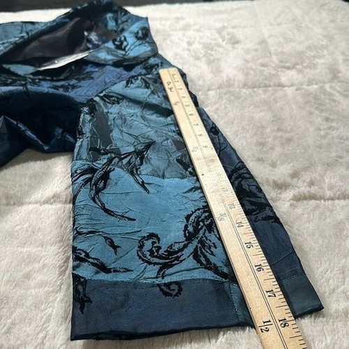 Susan Graver one button Teal Black Velvet evening light Jacket Blazer Medium NEW - Picture 12 of 16