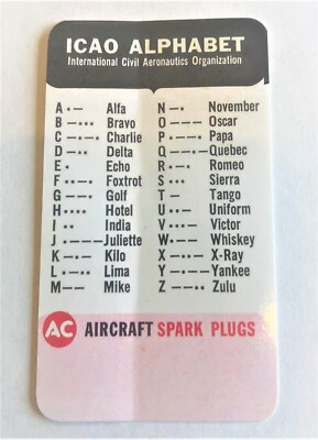 Retro AC Aircraft Spark Plugs Champion ICAO Alphabet Sticker Lot of 5 DEC-0172-5