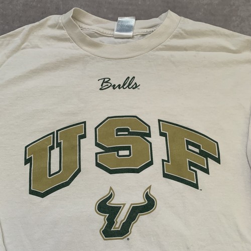 Vintage USF Bulls Long Sleeve Shirt L University South Florida White Green - Picture 3 of 7