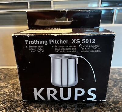 KRUPS XS5012 12-8 12oz Cappuccino Polished Stainless Steel Milk Frothing Pitcher