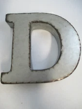 Galvanized Metal Letter D 6" Rustic Country Industrial Farmhouse 3D 