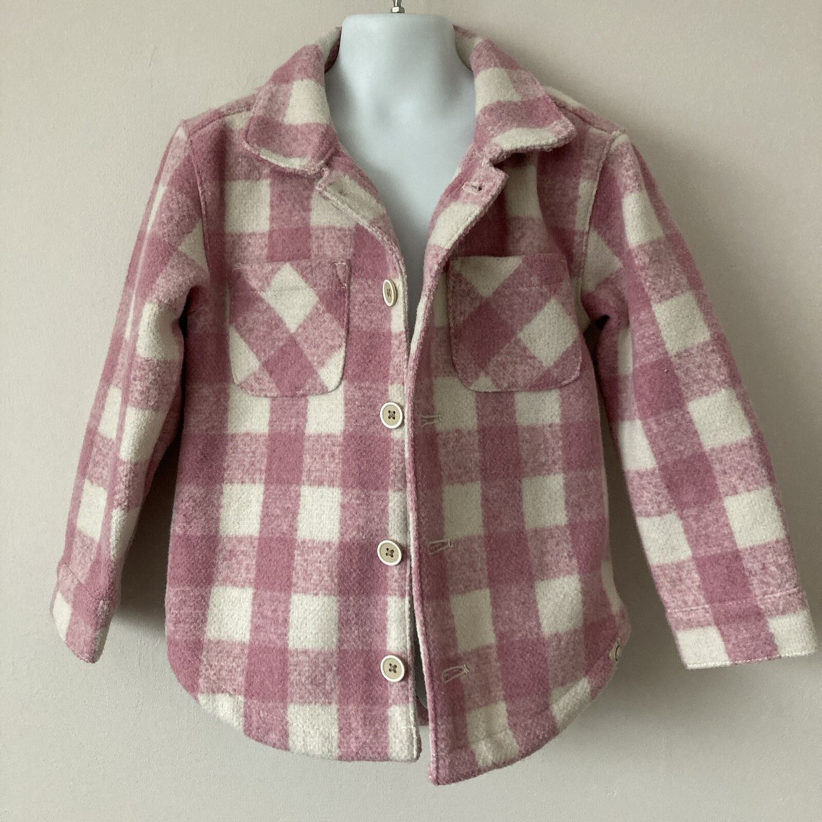 George Asda Girls Pink Shacket Shirt Coat Size 5-6 UK - Main Image