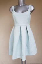 ZARA TRAFALUC DESIGNER UK 12 EU 40 WOMENS BLUE CREAM SHORT SUMMER PARTY DRESS
