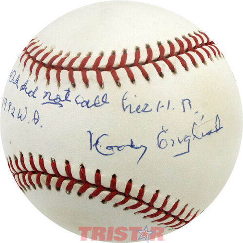 Woody English Signed Baseball Babe Ruth did not call his H.R. in 1932 WS TRISTAR - Picture 2 of 3