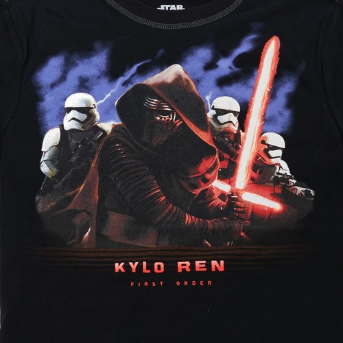 STAR WARS KIDS GRAPHIC TEE COTTON BLEND SIZE 4-7 KYLO REN FIRST ORDER GREY - Picture 2 of 3