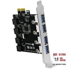 4 Ports USB 3.0 Super Fast 5Gbps PCI Express PCIe Expansion Card for Black