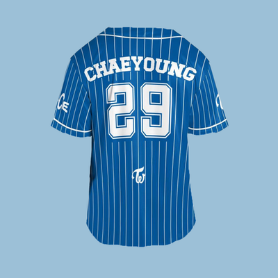 TWICE THIS IS FOR Blue Baseball Jersey Once Merch Shirt Kpop