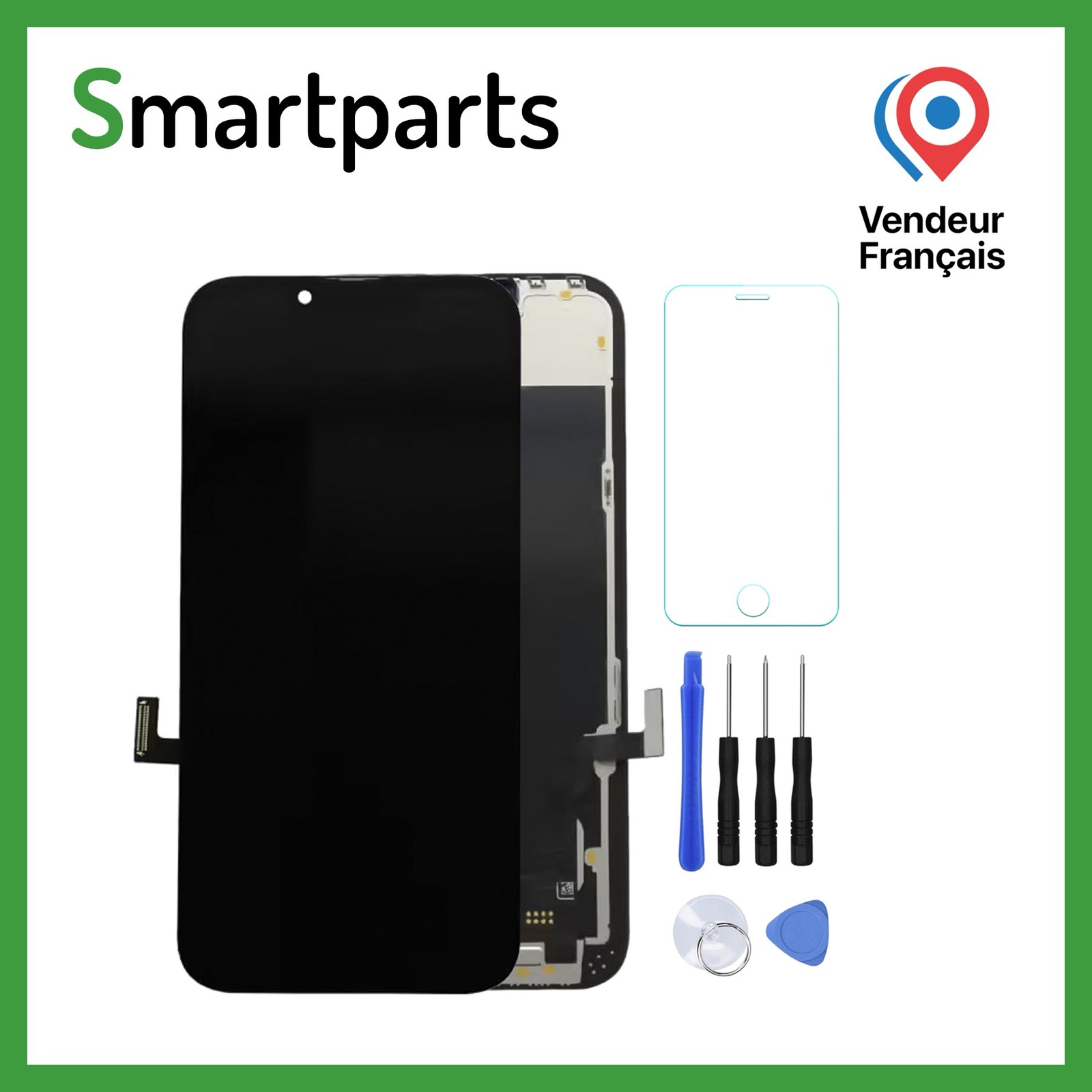 Écran LCD pour iPhone 13 Mini Incell pour réparer une vitre brisée avec châssis noir