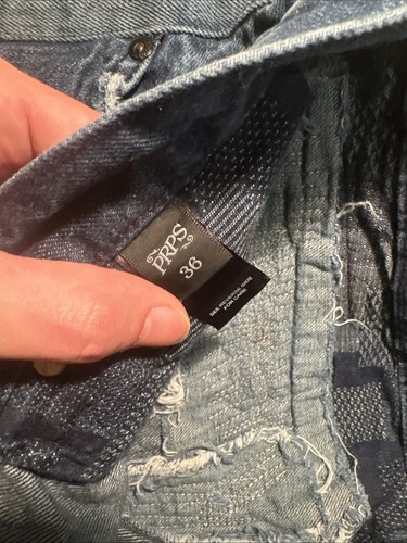 Jeans PRPS Distressed Patch Riparato Giapponese Slim 36x34 Baffi - Foto 7 di 12