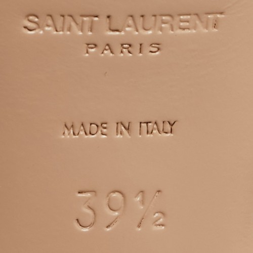 Sandalias de plataforma Saint Laurent beige charol homenaje talla 39,5 - Imagen 8 de 9