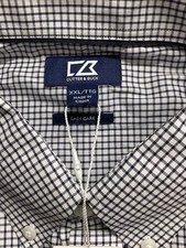 Men's Cutter & Bucks Los Angeles Angels Button Down  Shirt 2XL Blue Check LS NWT