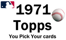 Build Your Set You Pick Your Cards 1971 Topps #329-#500 MLB Baseball Selection