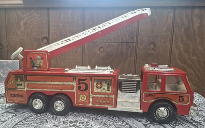 #ad Tonka Fire Truck #5 Water Cannon 33105 Ladder Siren Not Working MADE IN USA $24.50