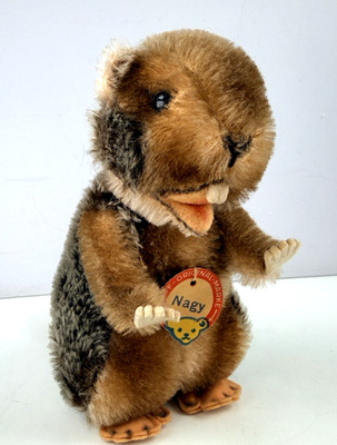 Vintage 1960's Steiff Nagy the Beaver w/Tags Plush Mohair
