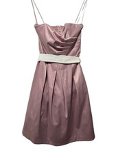 Blush Strapless/Strappy Dress – Satin Look, Boning, Belted, Elegant Fit