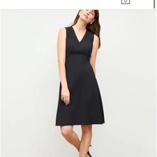 MM Lafleur Size S Sleeveless V-neck Little Black Dress Fitted A-line