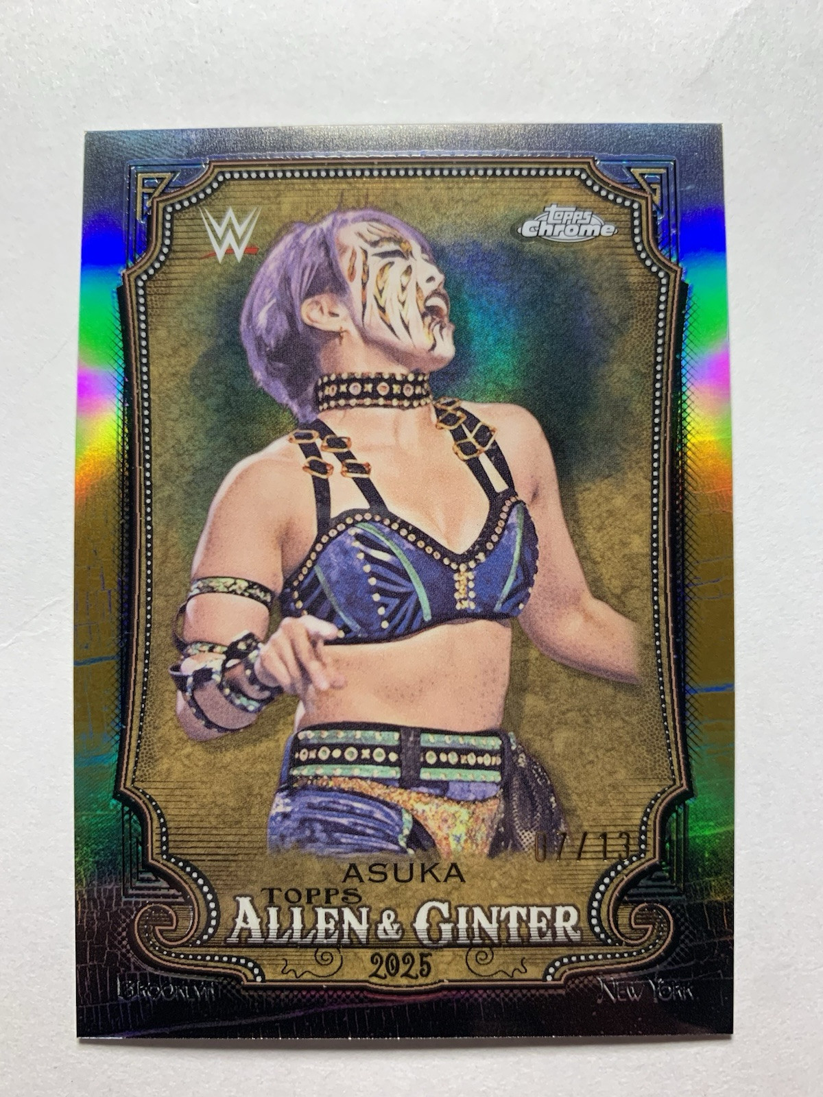 2025 Topps Chrome WWE Asuka Allen & Ginter Black Gold Refractor #07/13