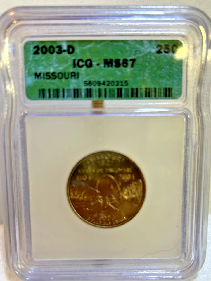 Set of 5 - 2003-D Washington Quarters MS67 ICG, Beautiful Bright White Coins - Image 4 of 4