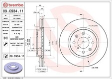1X Bremsscheibe BREMBO 09.C934.11 SUZUKI SWIFT IV (FZ, NZ) 1.2 2010-