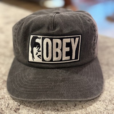Obey Front Patch Gray 5 Panel Hat New w/o Tags