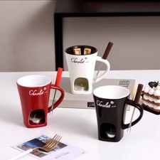 SET COMPLETO - Set Mini Tazza Fonduta, Kit Cioccolato, Formaggio, Gelatiera -SET DI 3