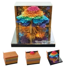 New-Christmas 3D Memo Pad Paper Tree of Life 3D Art Note Pad Craft Light- Q9P6