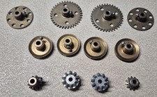 12 Piece A.C. Gilbert Erector Set Pulleys and Gears