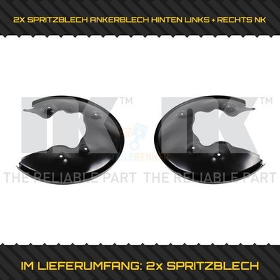2X NK SPRITZBLECH, BREMSSCHEIBE HINTERACHSE LINKS + RECHTS FÜR AUDI
