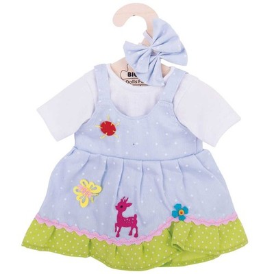 Bigjigs Toys blau gepunktetes Kleid mit Hirsch für große Puppe BIGJIGS TOYS NUR PUPPEN