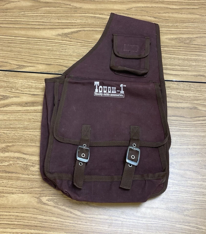 Vintage Tough-1 Saddle Bag Heavy Canvas Buckle Maroon Purple Excellent Condition - Image 4 of 4